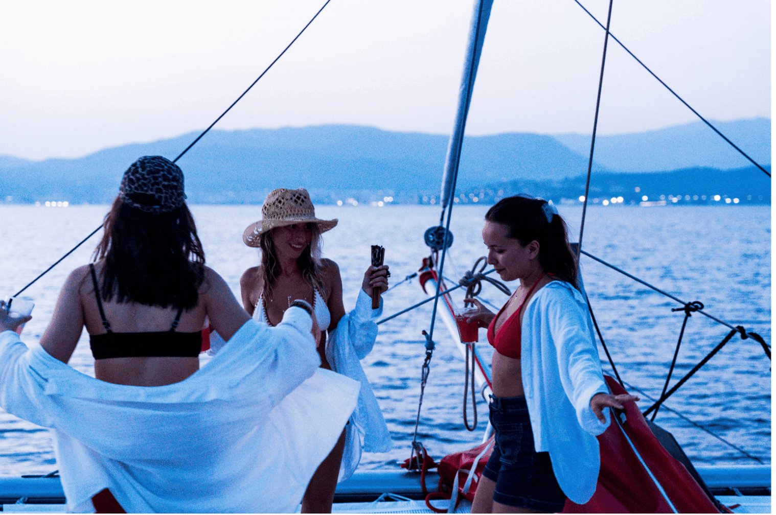 sortie soirée en catamaran coucher de soleil